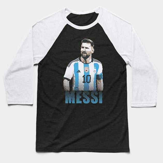 Messi Tribute - Lionel Soccer Player Goat Messi - Ronaldo Soccer Mbappe Messi Argentina Maradona Michael Jordan Inter Miami Ronaldinho Argentina Cristiano Ronaldo - 10 - Barcelona vs real Madrid - World Cup - Mundial de Futbol Baseball T-Shirt by TributeDesigns